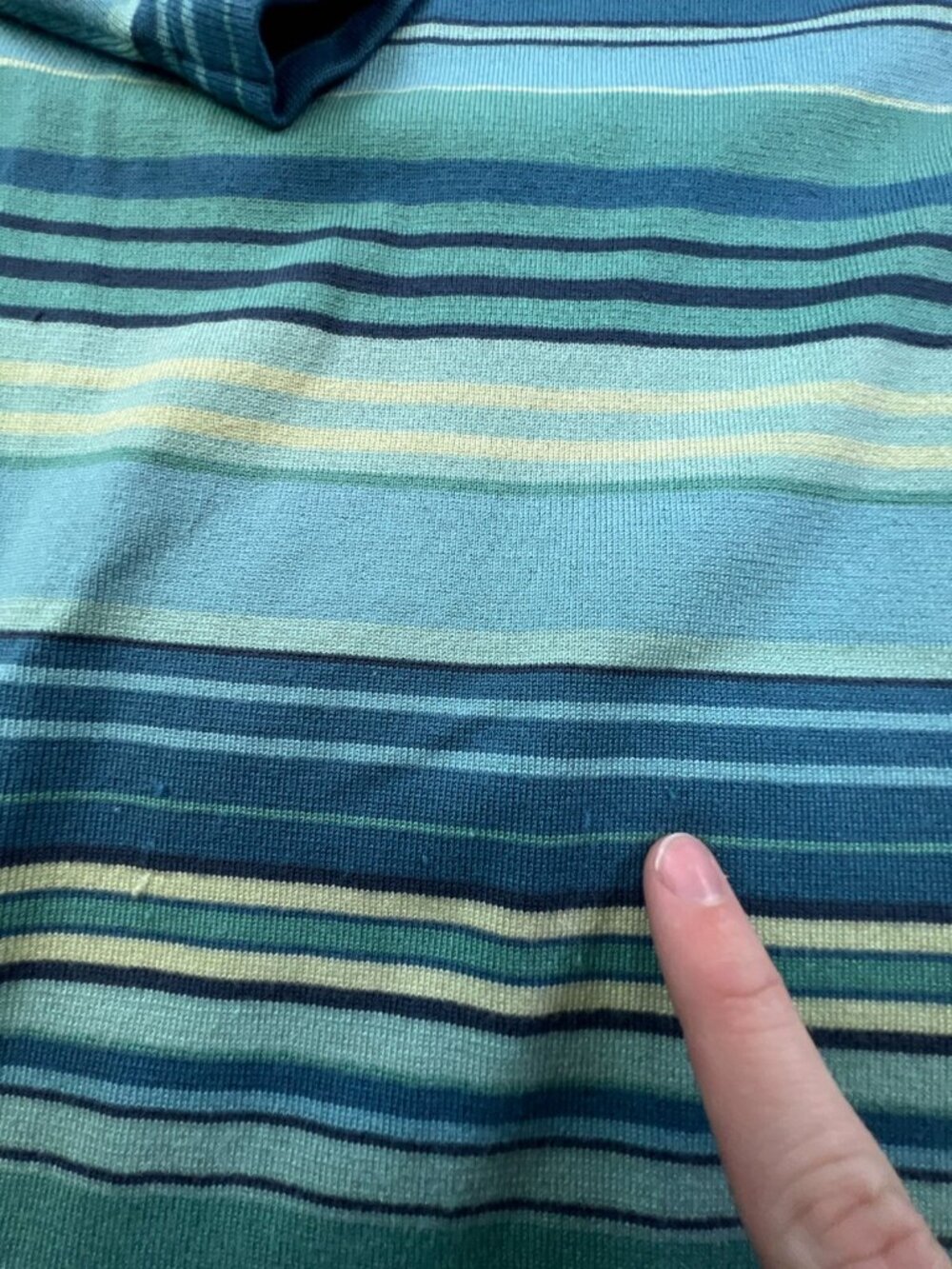 Tommy Bahama Polo Shirt Mens Large Silk Blend Blue Green Short Sleeve Striped - Picture 13 of 14